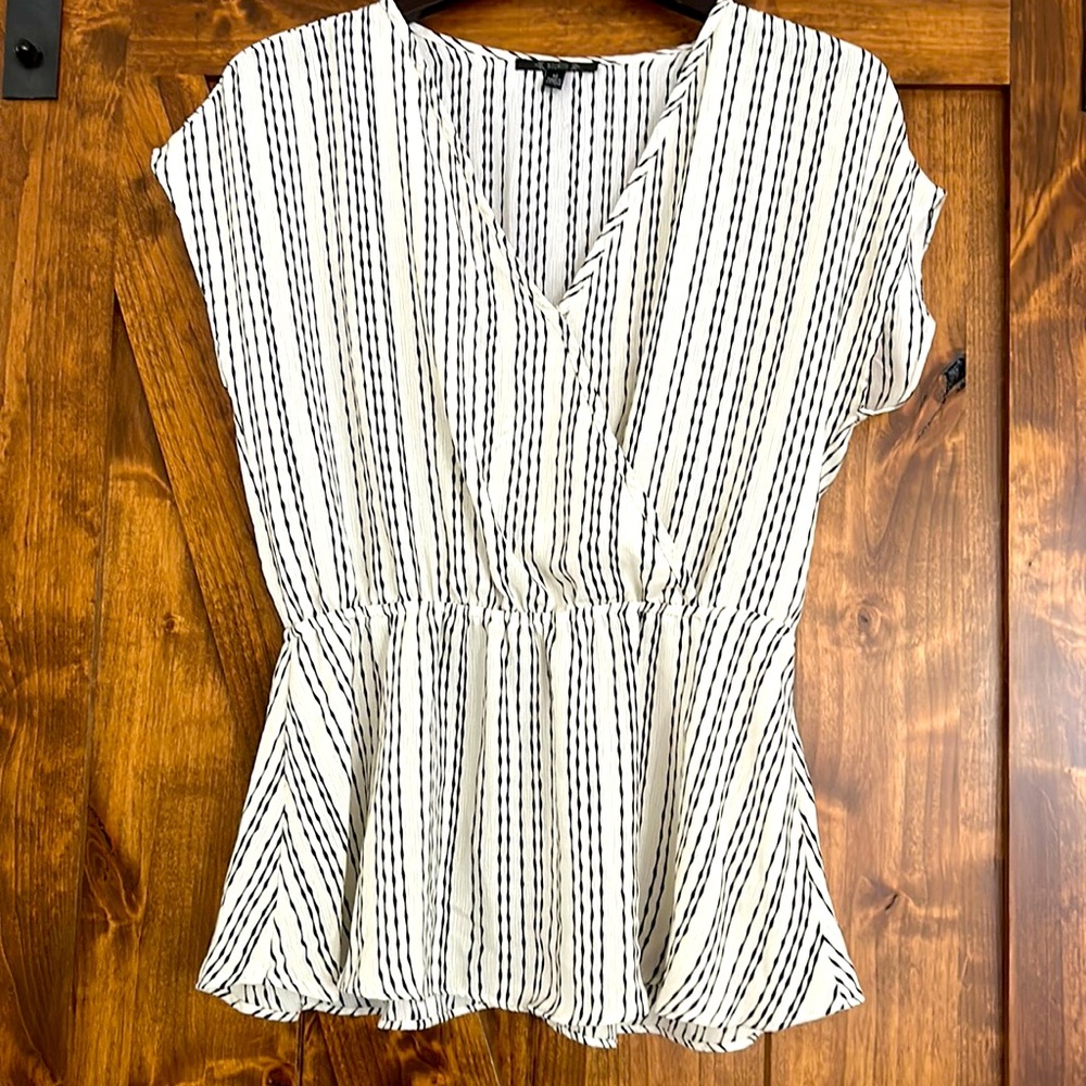 Pleated V Neck Blouse